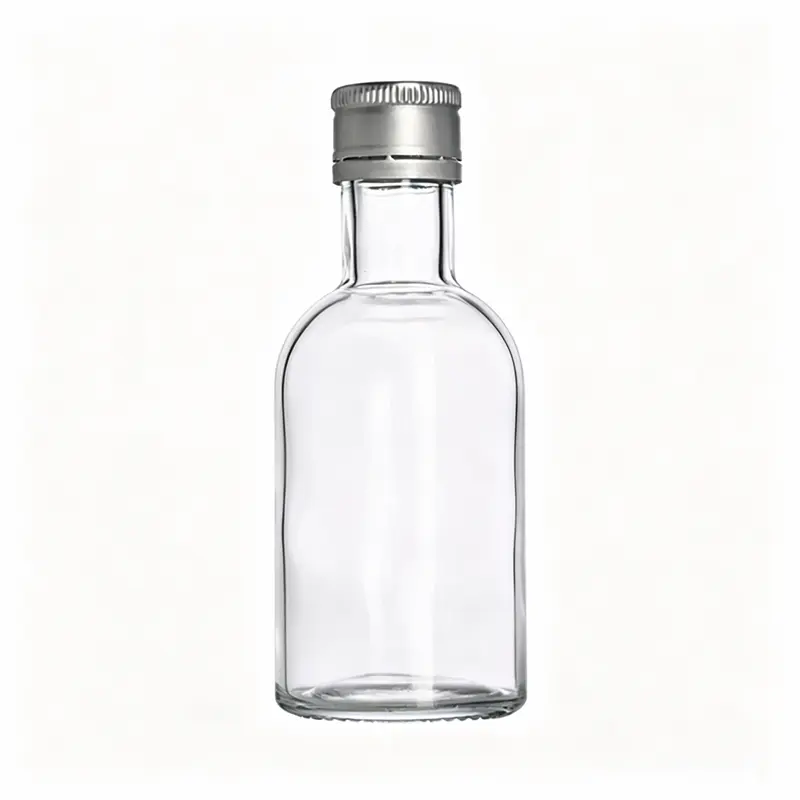 Bottiglie vuote di tequila in vetro da 100 ml con tappo in alluminio