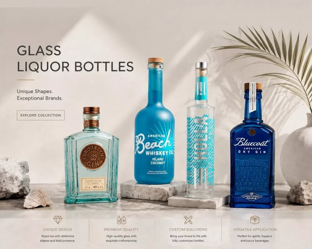 Bottiglie di liquore in vetro