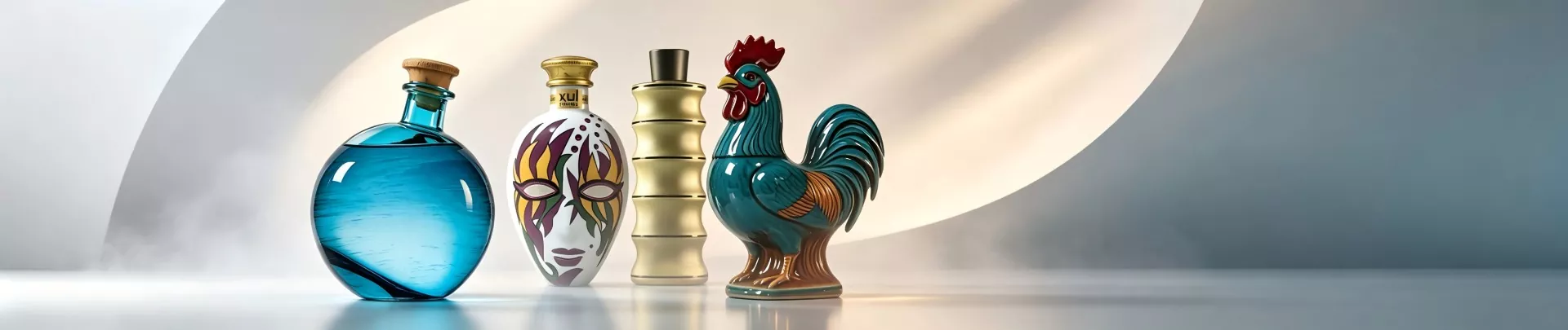 Bottiglie di vetro dalla forma unica