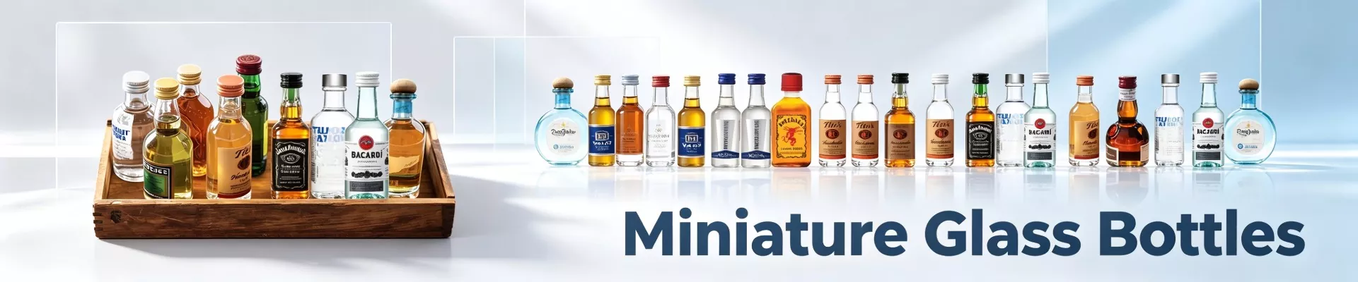 Bottiglie di vetro in miniatura