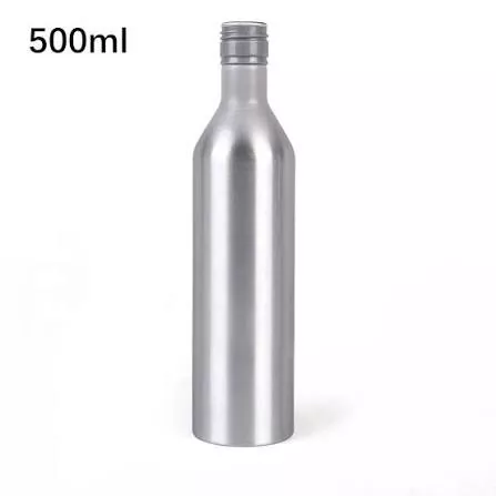 Bottiglia di liquore alta e sottile in alluminio da 500 ml con tappo a vite ROPP