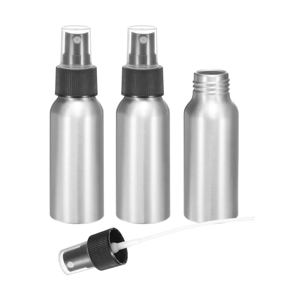 Mini flacone spray a nebulizzazione fine riutilizzabile in alluminio da 60 ml (2 once).